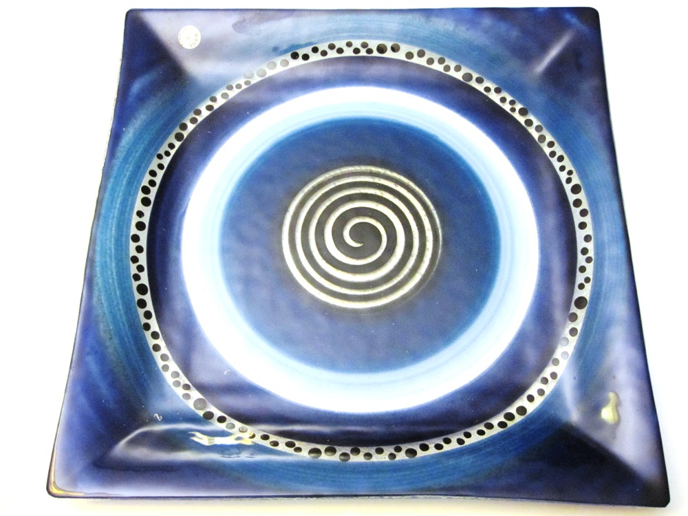Handcrafted Glass Square Plate #003